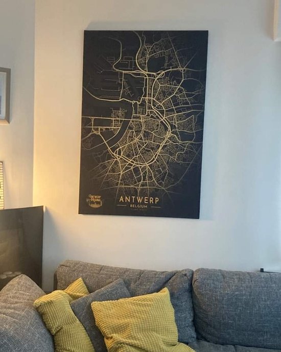 Toile Anvers Plan - Noir/or - Antwerp Original