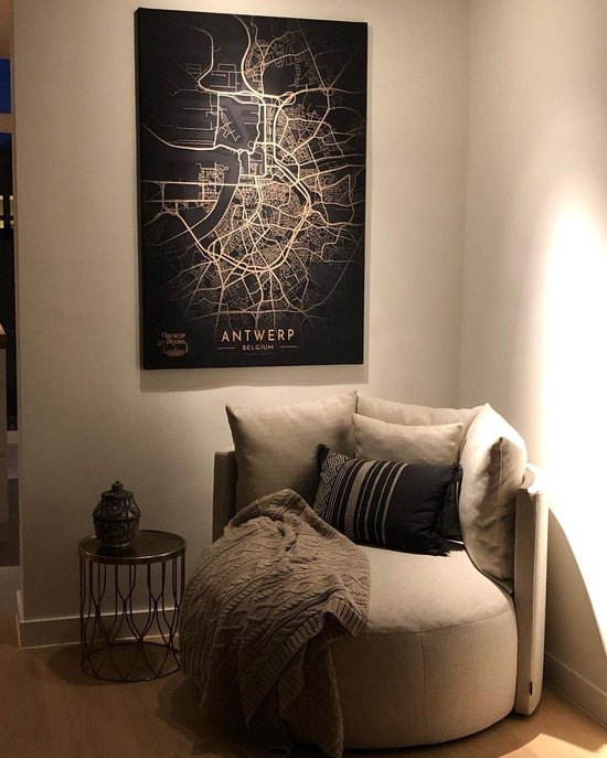 Toile Anvers Plan - Noir/or - Antwerp Original