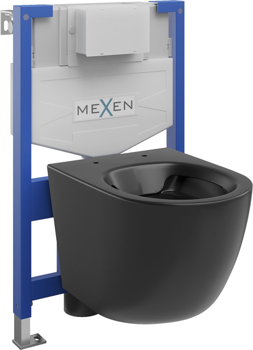 Mexen inbouw WC-set frame Fenix XS-F met WC-pot Lena, zwart mat - 6803322XX85