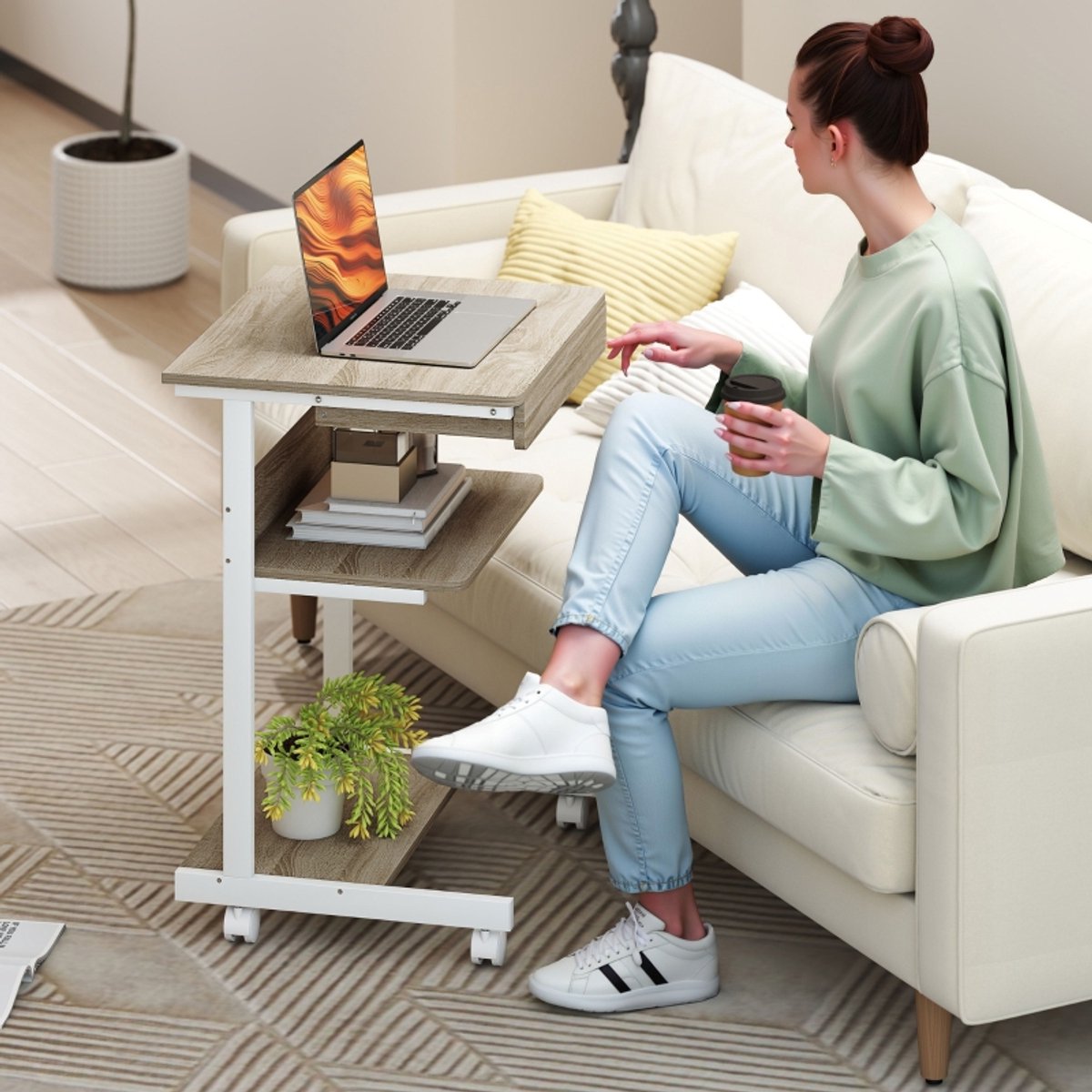 STILVORA Bureau 56 X 51 Cm - Met Lade En Planken thumbnail 6