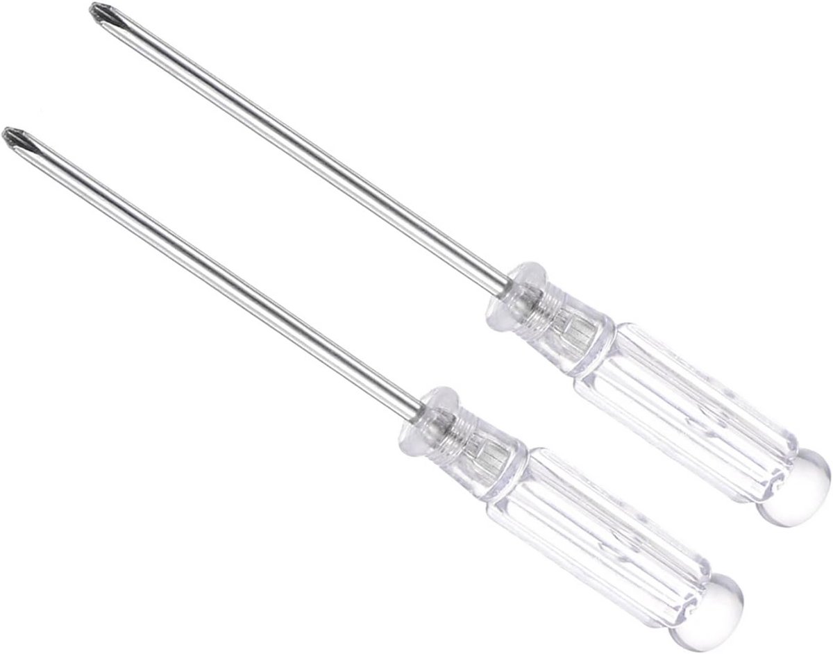 Mini kruiskopschroevendraaier 3,0 mm - 92 mm - koolstofstaal - anti-slip handvat - 2-delig