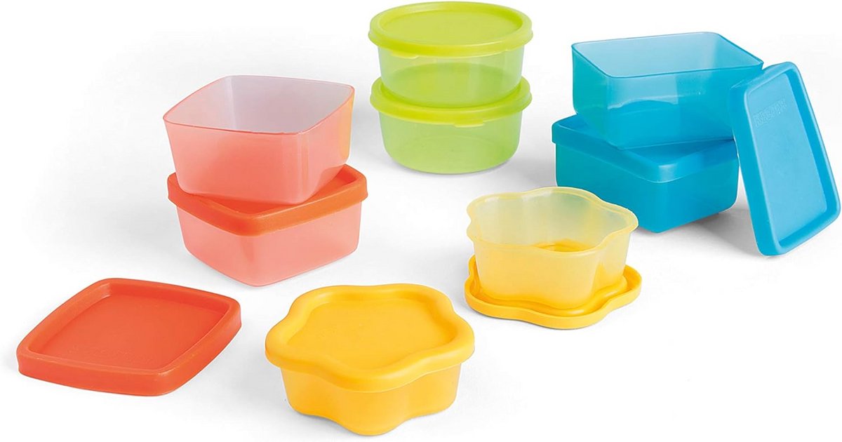 Mini Containers Set van 8 - Polypropyleen - 130 & 150 ml - Verschillende Kleuren - Magnetronbestendig