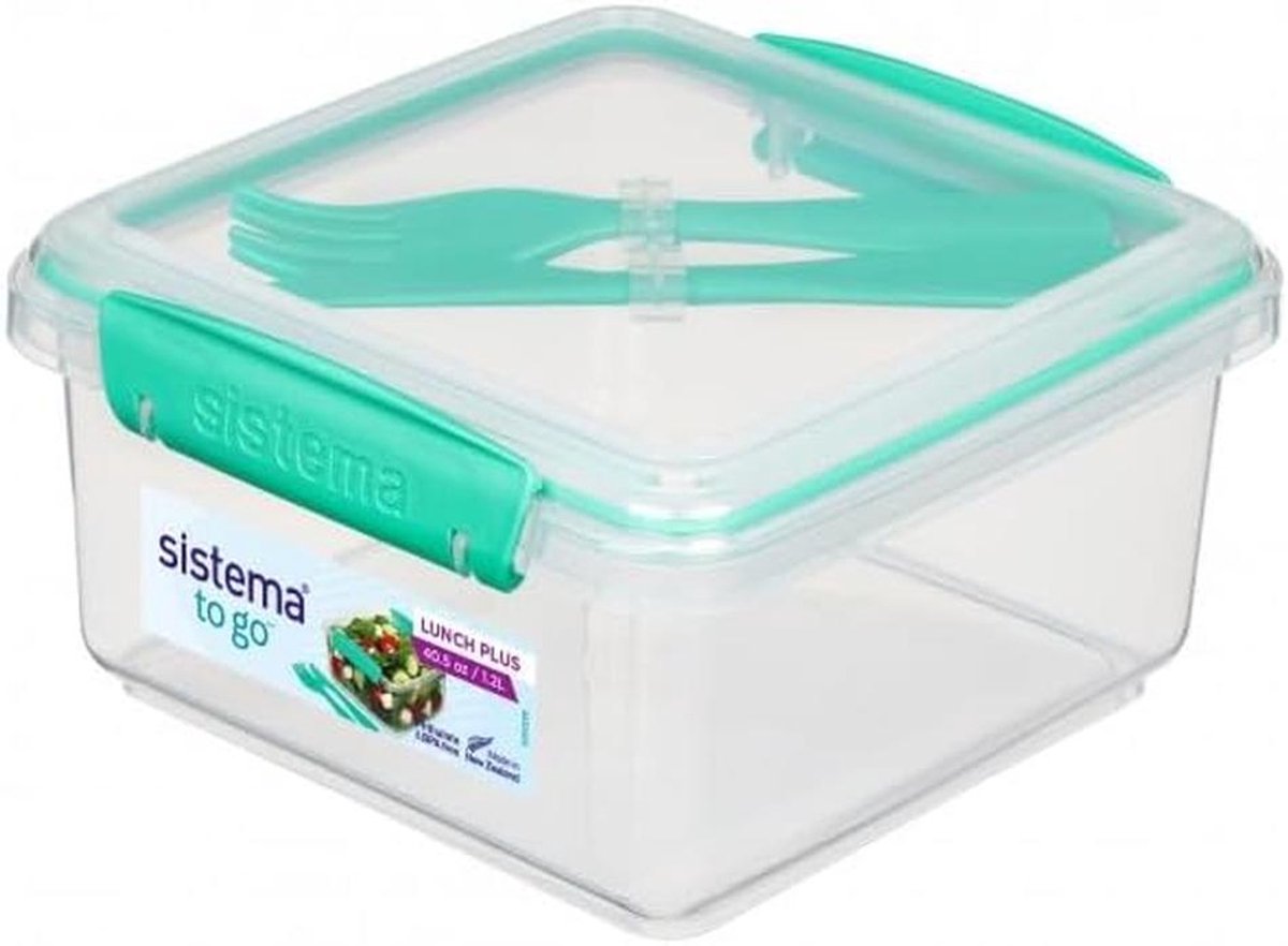 Lunchbox Plus To Go 1,2 liter 4 stuks - stapelbaar, BPA-vrij - mint