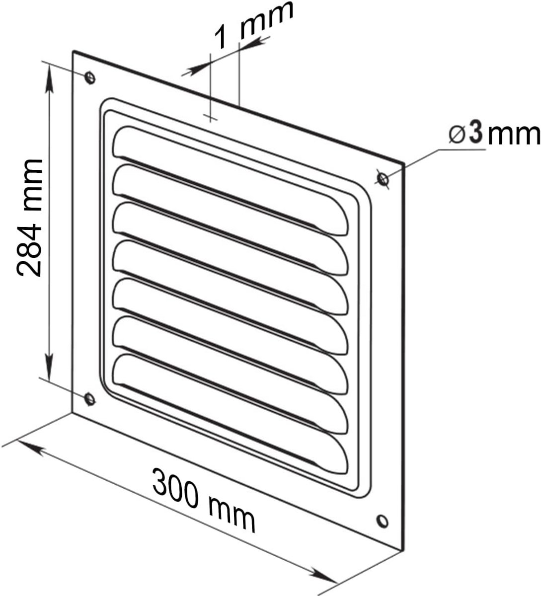 Verfijnd Metalen Ventilatie Rooster 30x30cm Grijs