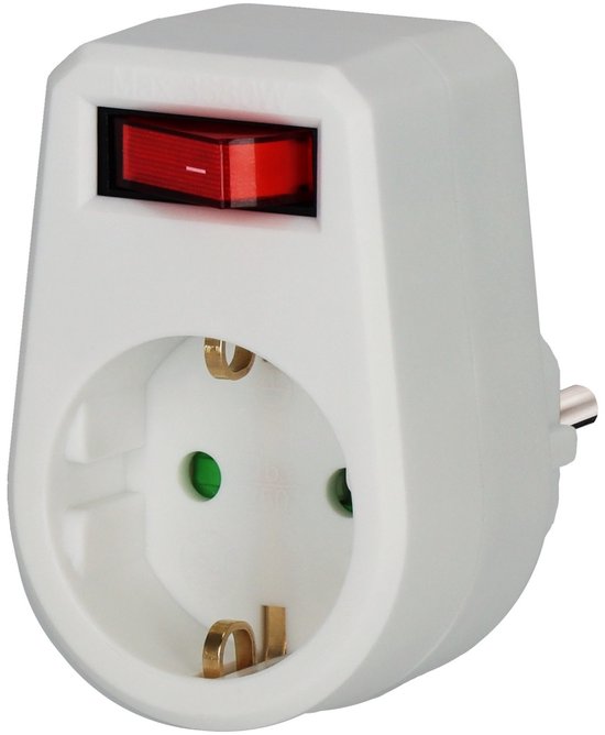 Adapterstekker geaarde 1+ schakelaar