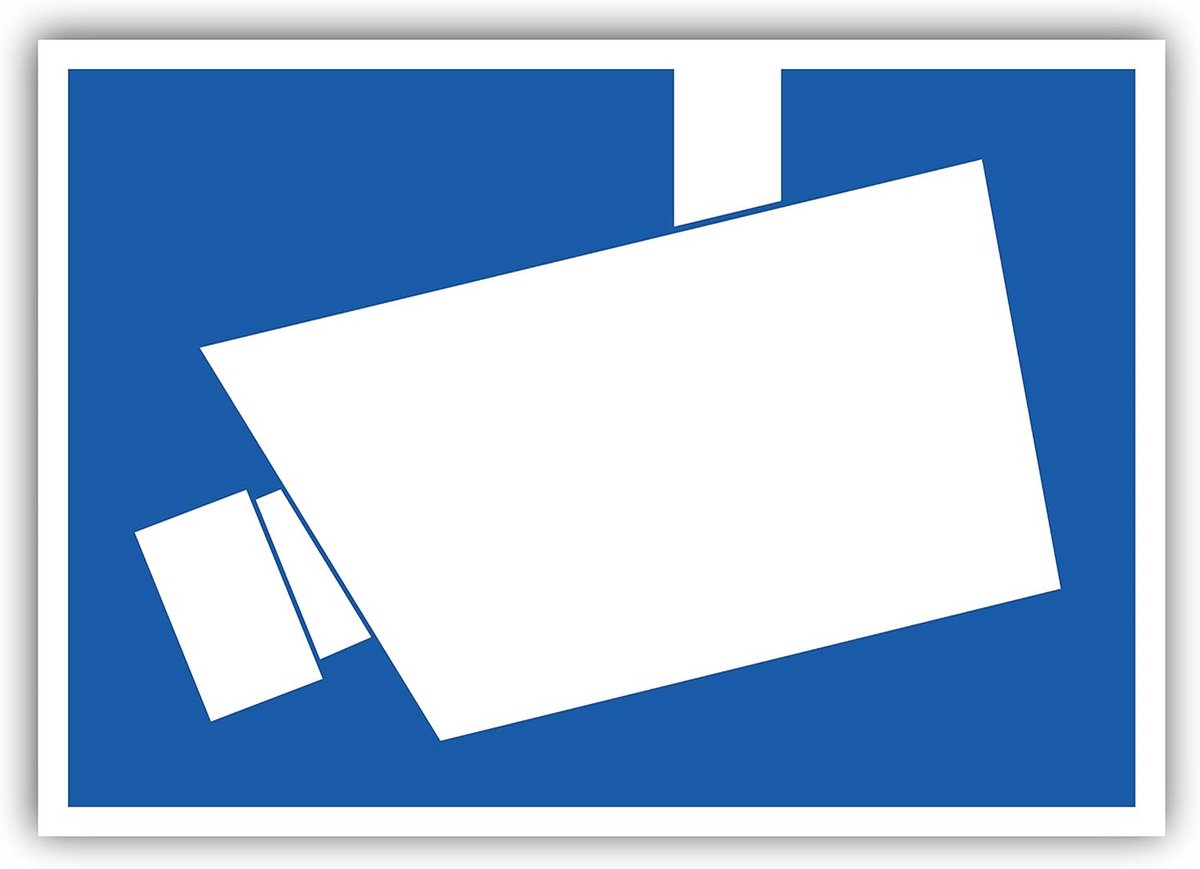 Waarschuwingsbord Camerabewaking PVC 30x21 cm - Videobewaking Teken