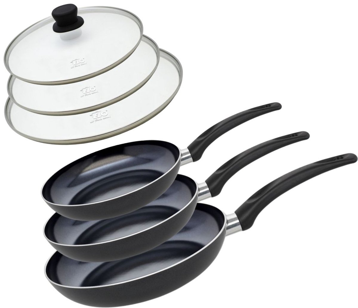 Set van 3 Pannen 20, 24 en 28 cm keramisch zonder PFAS en 3 deksels Elo Prima Cucina