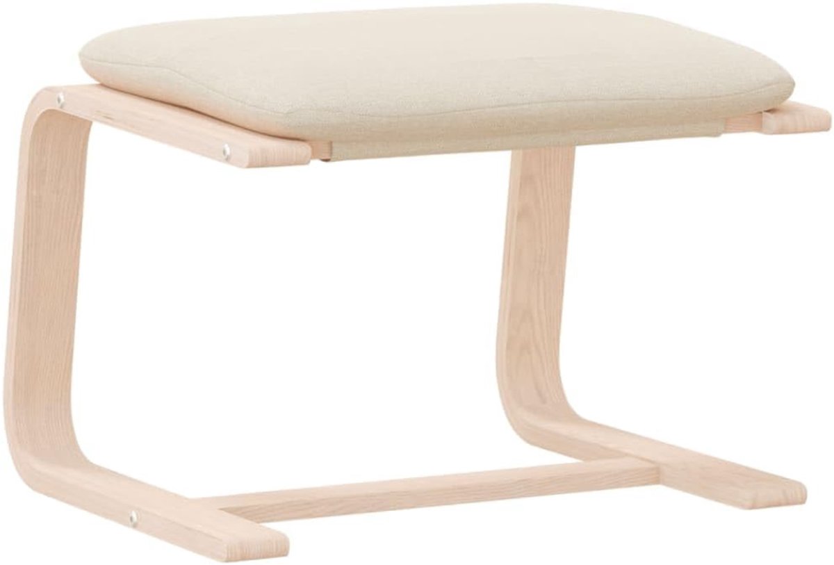 Aura® Voetenbankje of poef - Voetenbankje - Poef - Hockers en poefen - Room - Beige - ‎41cm x 51cm x 40 cm