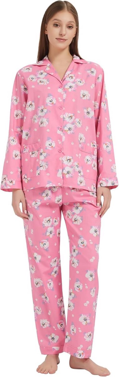 Zachte Flanellen Pyjama Set voor Dames - 100% Katoen Loungewear