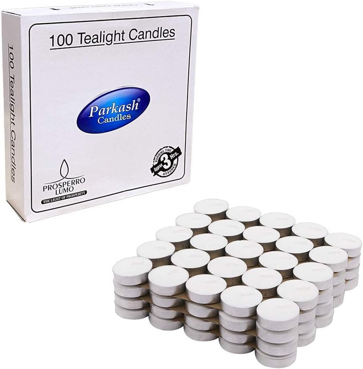Set van 100 Paraffine Wax Theelichtjes, Geurloos voor Sfeerverlichting