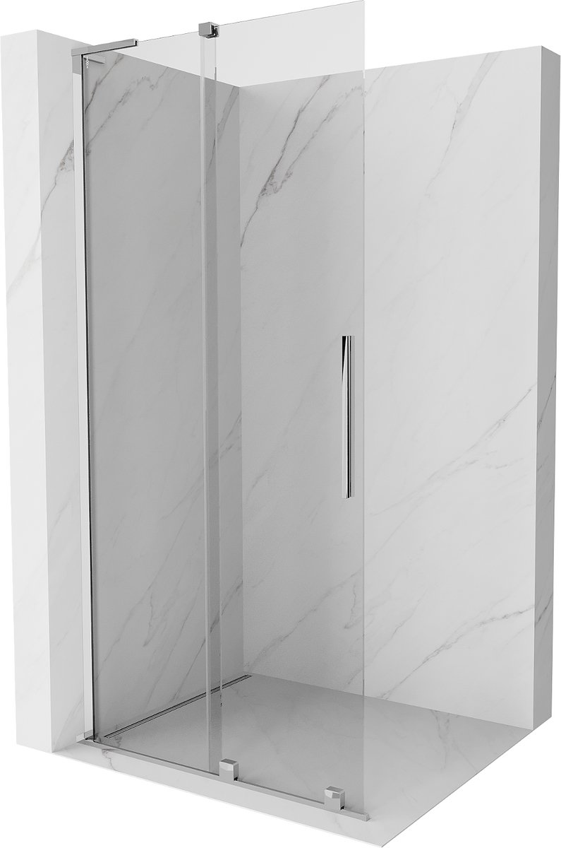 Mexen Velar L schuifbare douchewand Walk-in 100 x 200 , transparant 8 mm, chroom - 871-100-003-03-01
