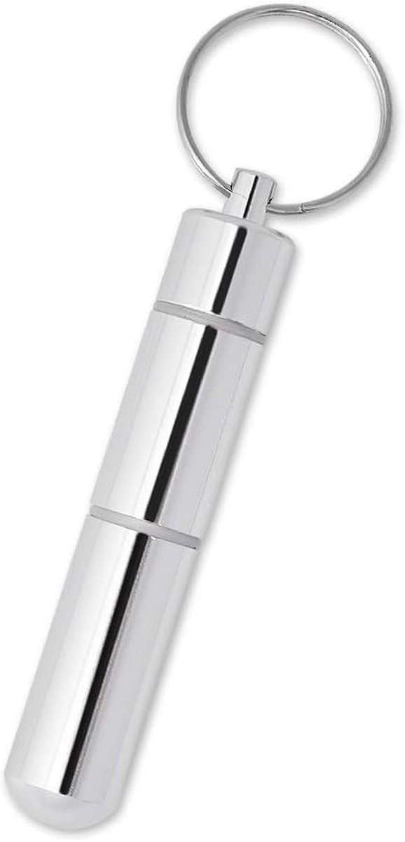 Draagbare Aluminium Tandenstokerhouder met Sleutelring, Compact en Lichtgewicht - 6,5 cm