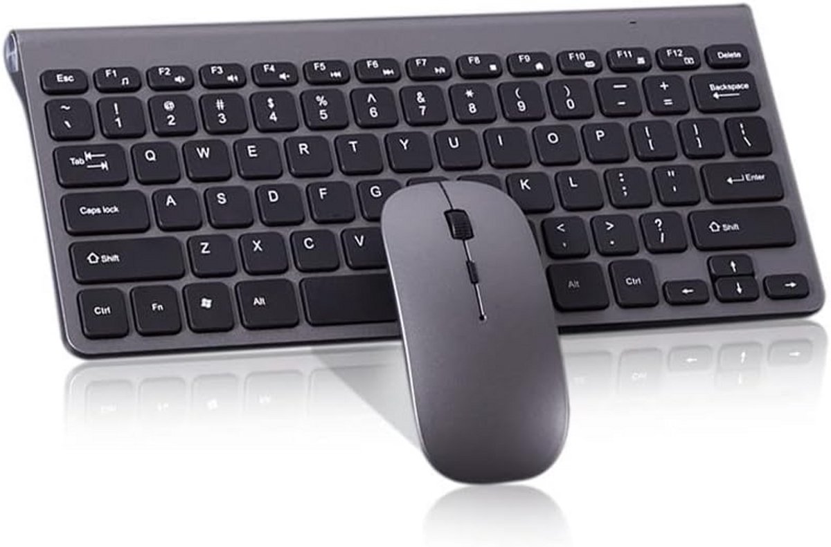 Draadloze Toetsenbord- en Muiscombinatie, Ultradun 2.4G Stil Compact met Instelbare DPI, Geschikt voor Windows PC Laptop Desktop