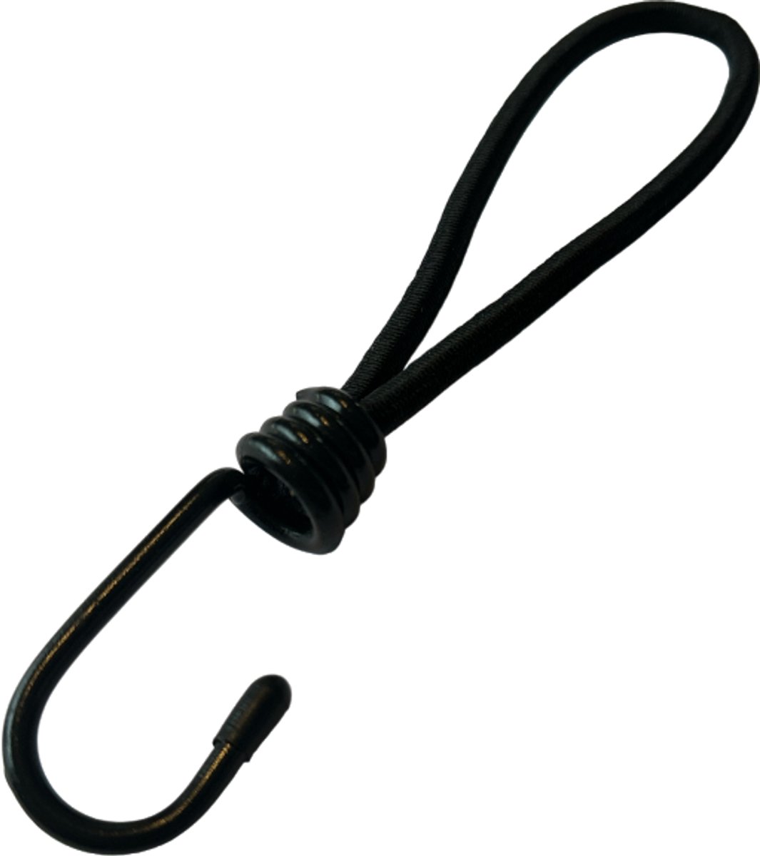 Spanelastiek met haak - 25 st - 18cm - Zwart - tent - boot - schaduwdoek