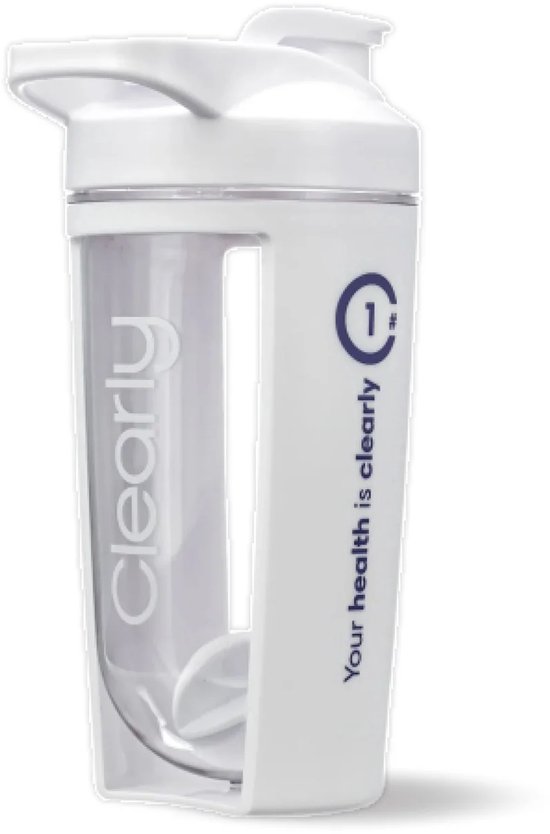 Foto: Clearly shakebeker 500 ml shaker bpa vrije shake beker met schroefdop lekvrij transparant voor shakes en supplementen
