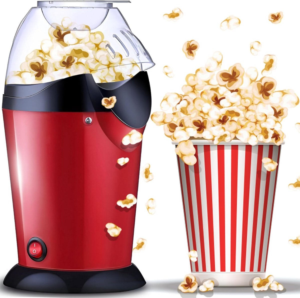 ApexArte® Premium Popcorn Machine - Popcornmakers - Popcornpan - Mais - Rood