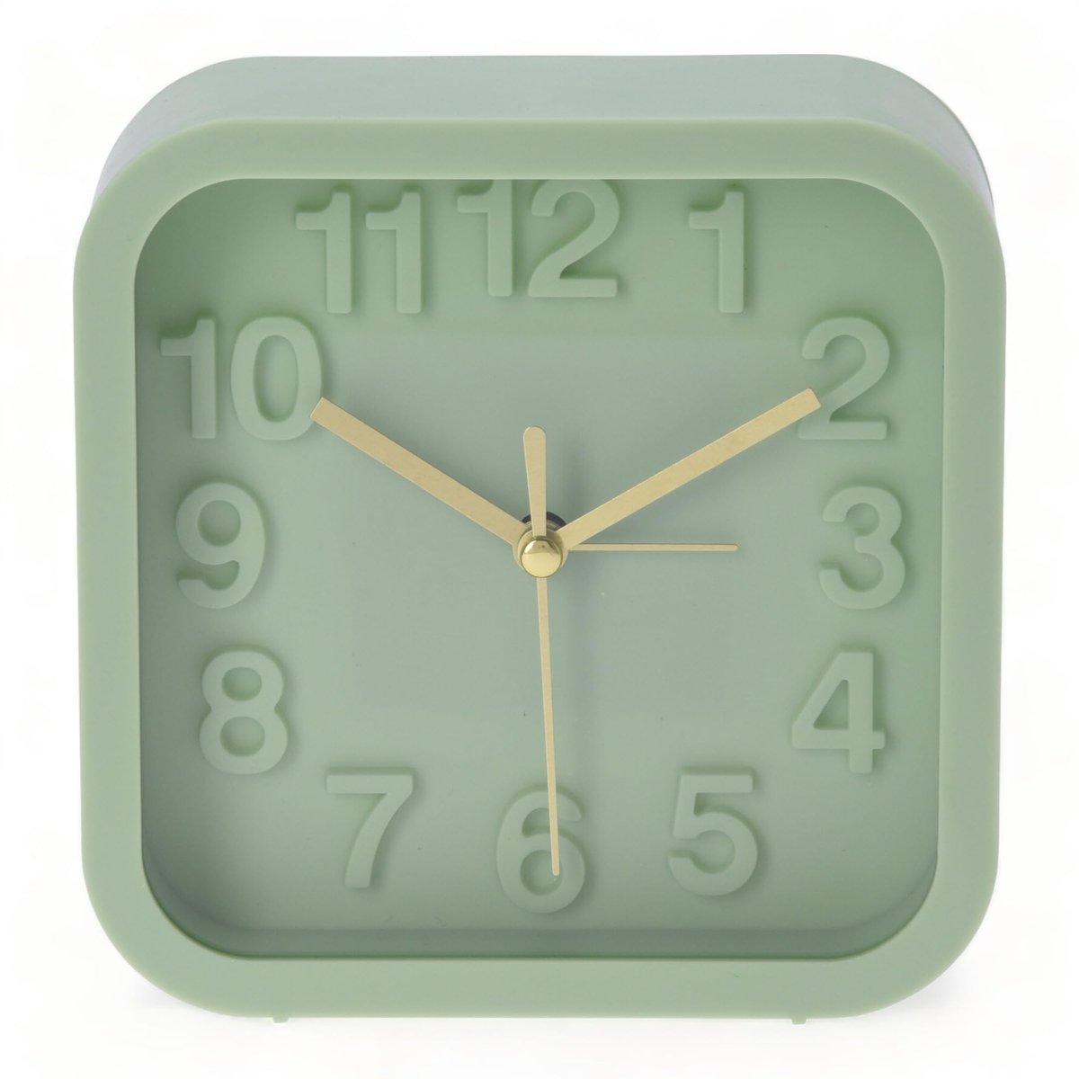 Analoge Quartz Alarmklok - Tafelklok Retro Design - Lichtgroen - 13 x 13 cm