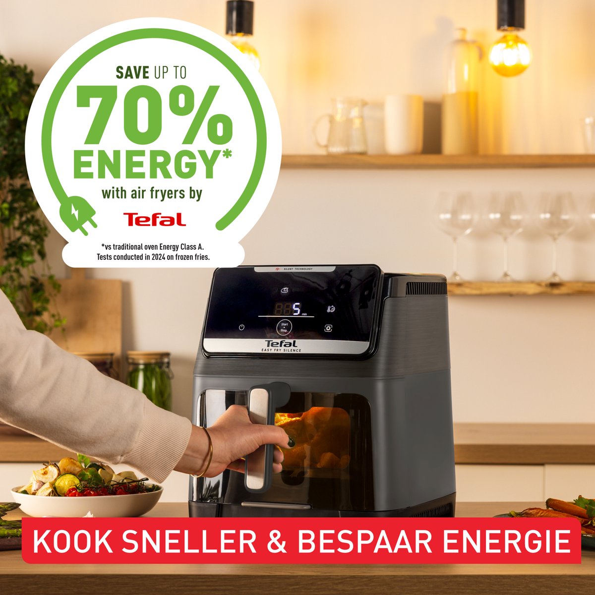 Tefal Easy Fry Silence XXL EY846H - Stille Airfryer XXL - 7L - 1700W - 10 Programma's - Voor Grote Gezinnen — afbeelding 5