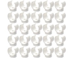 25-delige Waterpijp Klemmen - U-vormige PVC Klemmen - Voor 16 mm Binnen diameter - Witte Slangbeugels