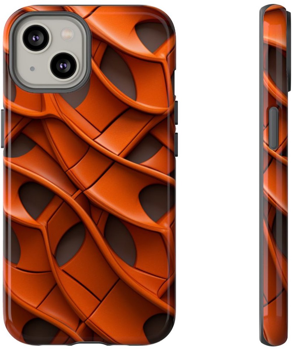 Terracotta Gevlochten Tegelpatroon – Telefoonhoesje Geschikt voor iPhone 14