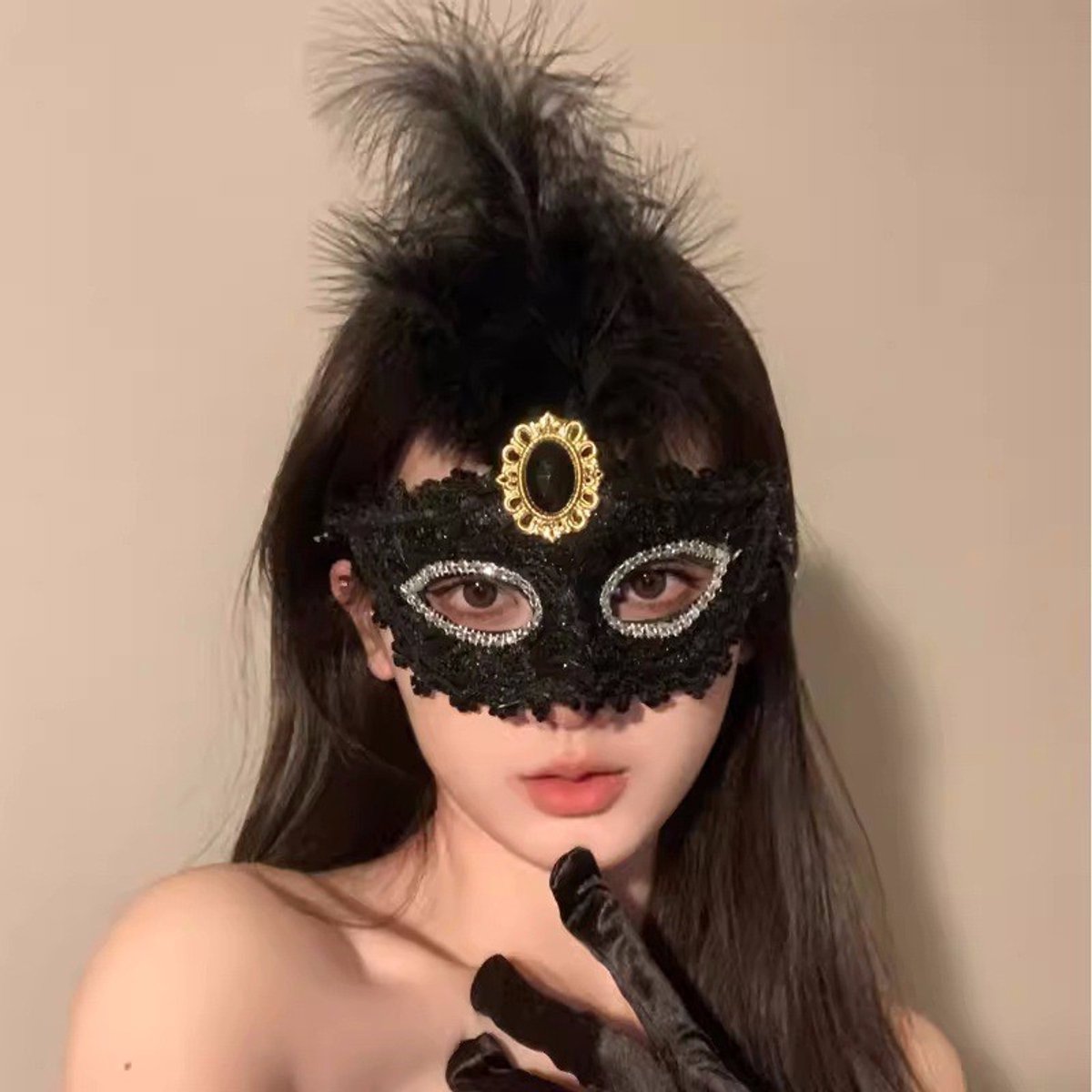 Zwart masker maskerade dress up rekwisieten feest aankleden partij aankleden half gezicht met oogkleppen make-up nacht masker, stijl 10,1 stuk