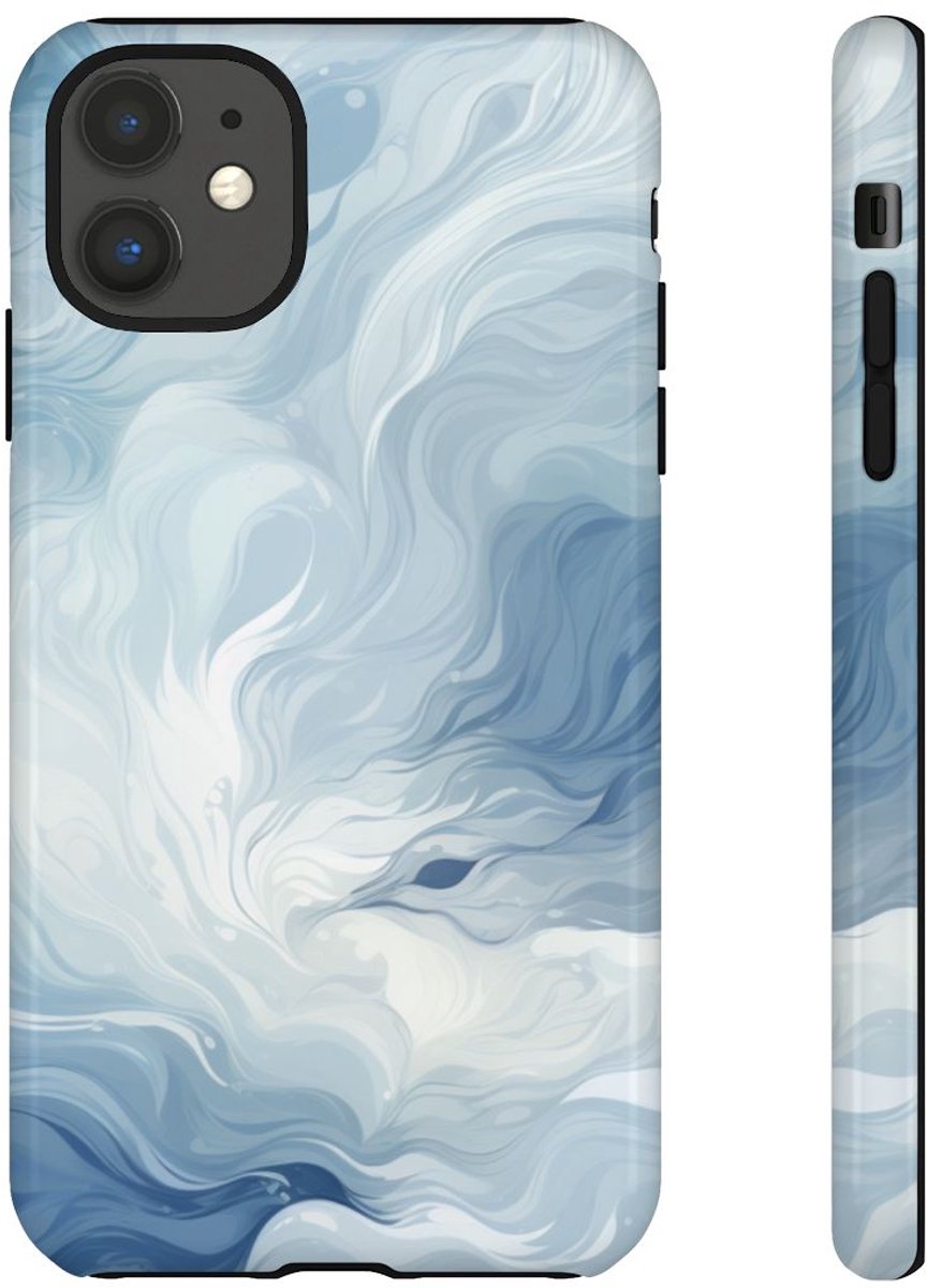 Wervelend IJzig Blauw Abstract Ontwerp – Telefoonhoesje Geschikt voor iPhone 11