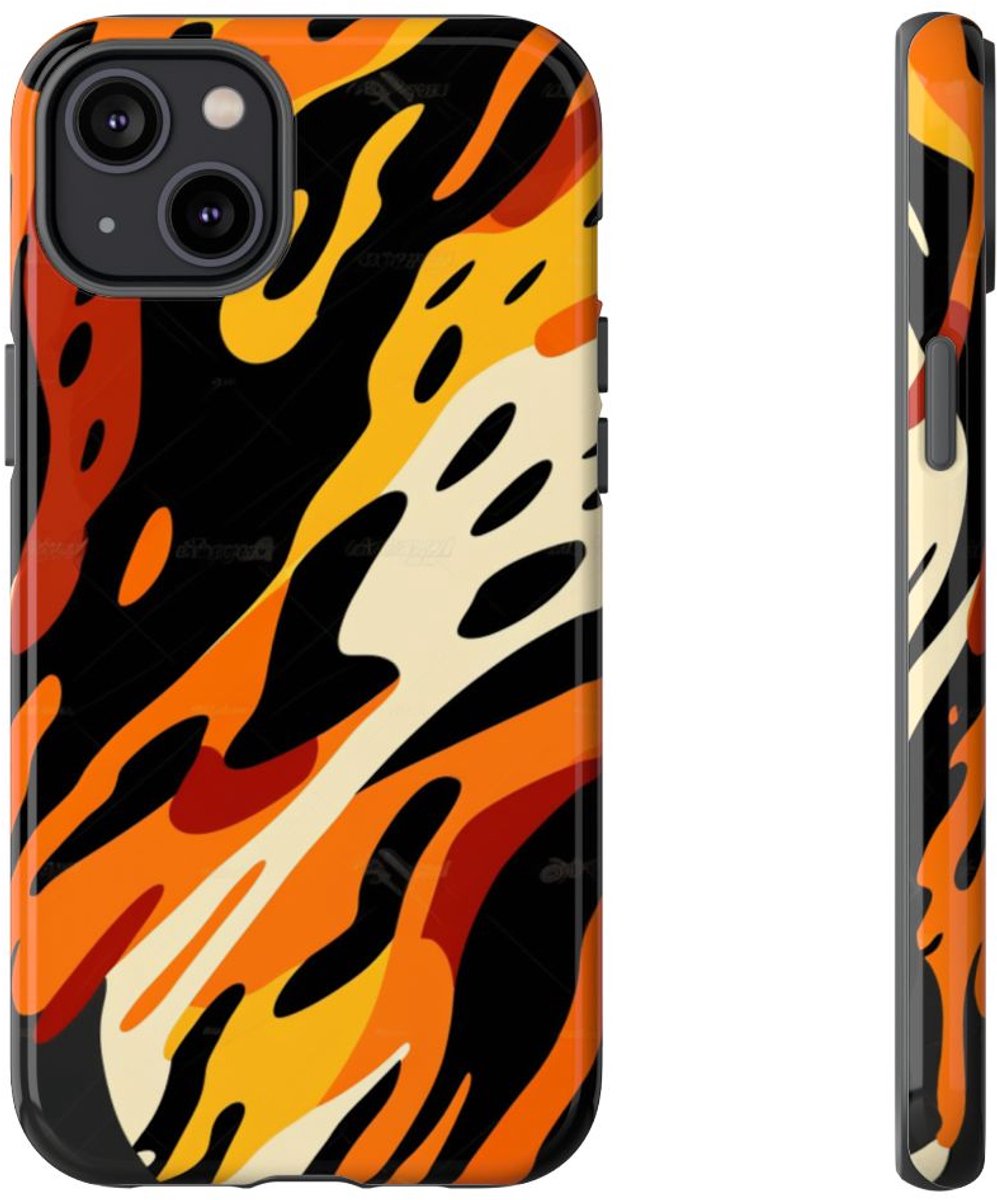 Abstract Dierenprint Patroon – Telefoonhoesje Geschikt voor iPhone 14 Plus