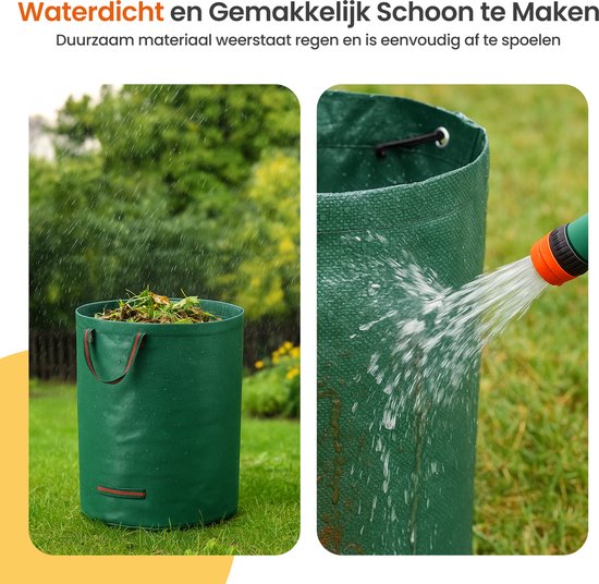 Goliving Tuinafvalzak - Set van 2 - 2x 280 liter - Tuinafvalzakken opvouwbaar - Tuinzak - Tuinafvalemmer - Groen van Goliving — afbeelding 2
