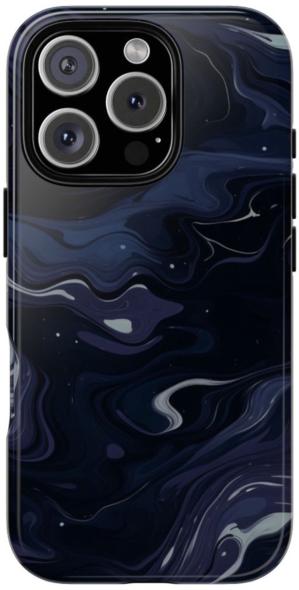 Donker Abstract Wervelend Patroon – Telefoonhoesje Geschikt voor iPhone 16 Pro