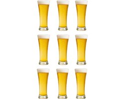 Professionele Bierglazen - (9 Stuks) - 320ml - Bierglas - Bier - Glas - 32cl/0.32L - Pils - Glazen set - Hoogwaardige Kwaliteit - Vaasje - Speciaal Bier - Weizen