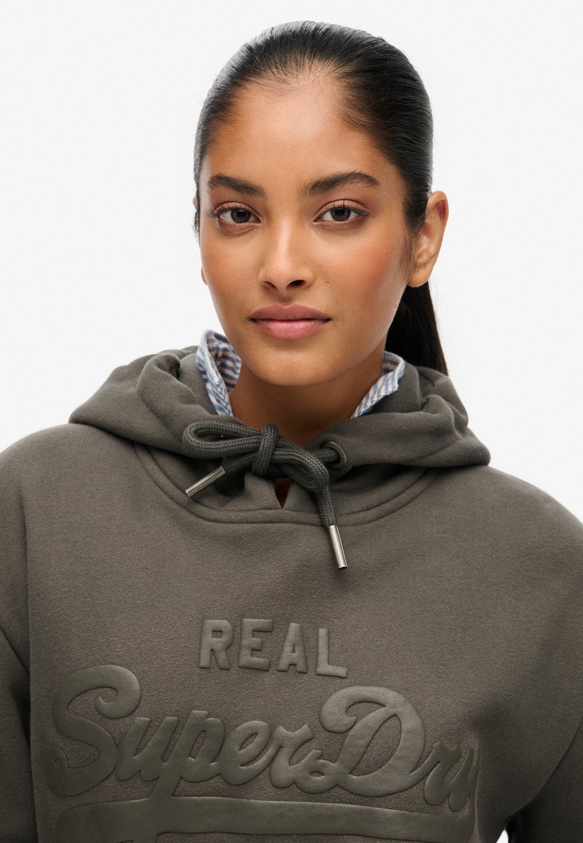 Superdry Ton-sur-ton Vintage Logo hoodie Heren Hoodies Zwart