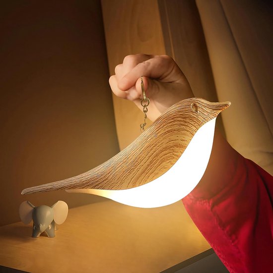 Rosnek Vogel Slaaplamp 2 Stuks- Draadloze Nachtlamp met Touchbediening - Dimbare - 3 Kleuren & USB Oplaadbaar - Bedlamp - Nachtlampje baby - Sfeerverlichting voor Slaapkamer, Bureau van Rosnek — afbeelding 3