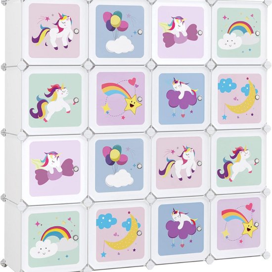 Modulair Reksysteem Met 16 Kubussen Opbergkast Voor Kinderen modulair-reksysteem-met-16-kubussen-opbergkast-voor-kinderen