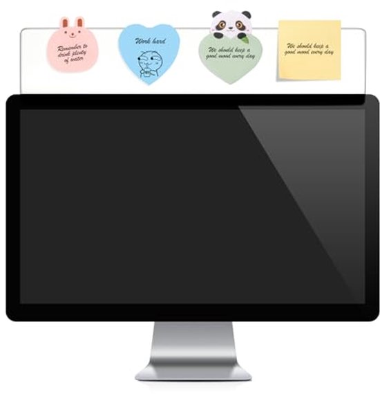 Memo Board Per Monitor PC In Acrilico Trasparente – 2 Pezzi Con 450 Sticky Notes Colorate, Lavagna Laterale Per Promemoria E Appunti, Adatto A Schermi Di Computer