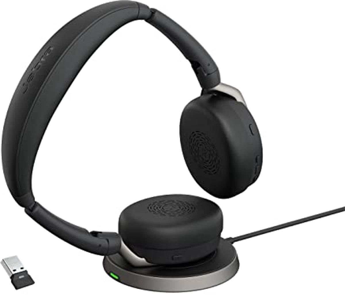 Draadloze Stereo Headset met Noise Cancelling en Draadloze Oplaadstandaard - Geschikt voor UC Platformen - Zwart