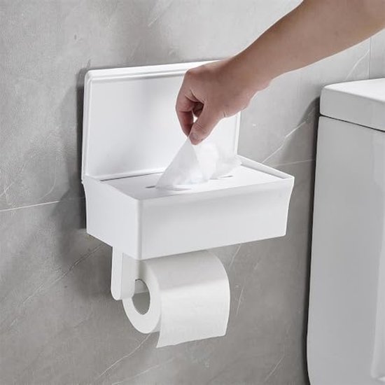 Toiletpapierhouder Met Doekjesvak Toiletrolhouder Zwart Tiger Toiletrolhouder Geen Boren Nodig, Toiletrolhouder Met Doos Voor Natte Doekjes Zelfklevende Wc-papierhouder Badkamer Vochtige Doekjes Houder Rvs