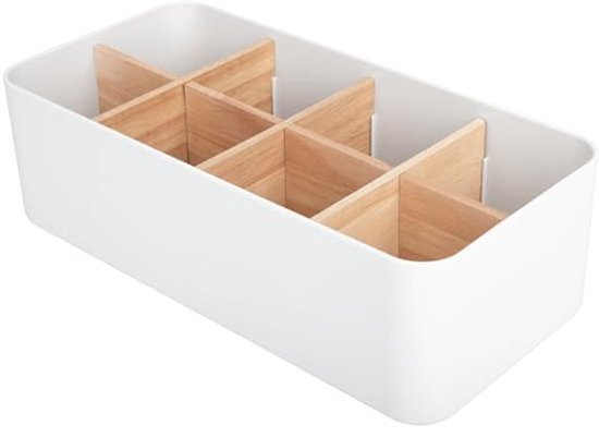 Bureau-organizer, wit, 5 vakken, hout, pennenhouder, kantoororganizer, make-uporganizer, multifunctionele opbergdoos, badkamerorganizer, bureau- organizer, esthetisch voor pennen, cosmetica Bureau-organizer, wit, 5 vakken, hout, pennenhouder, kantoororganizer, make-uporganizer, multifunctionele opbergdoos, badkamerorganizer, bureau- organizer, esthetisch voor pennen, cosmetica