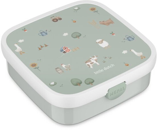 Mepal Bento Lunch Box Grand Campus Little Dutch - 2x 200 + 1250 ml - Comprend 2 boîtes bento amovibles et étanches et une fourchette - Little Farm