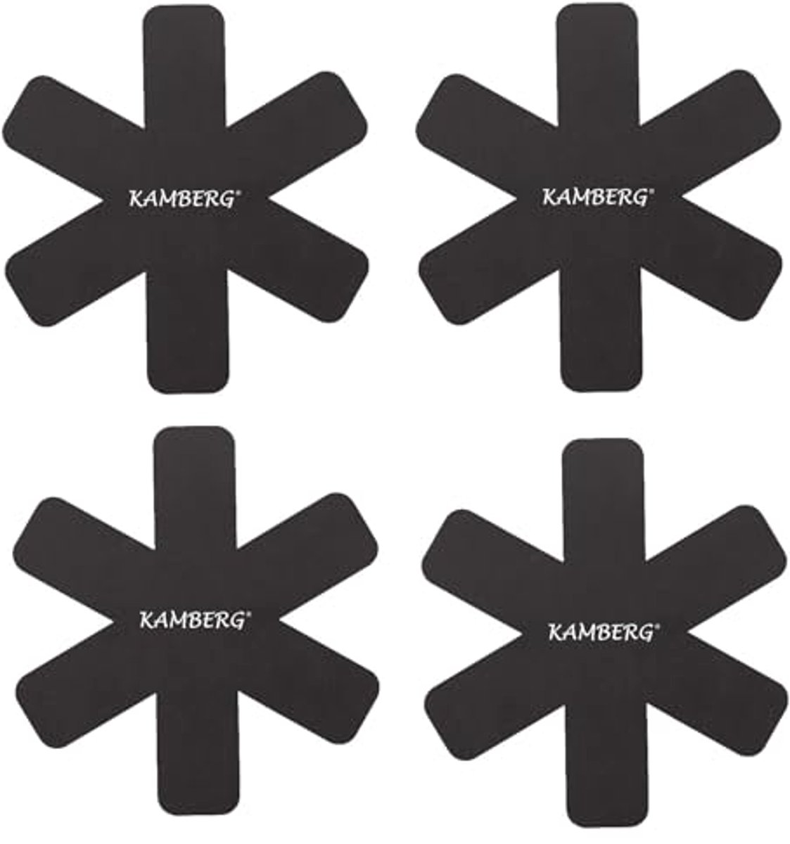 Set van 4 krasbestendige scheiders voor pannen - Ø 28 cm - Beschermend vilt zwart