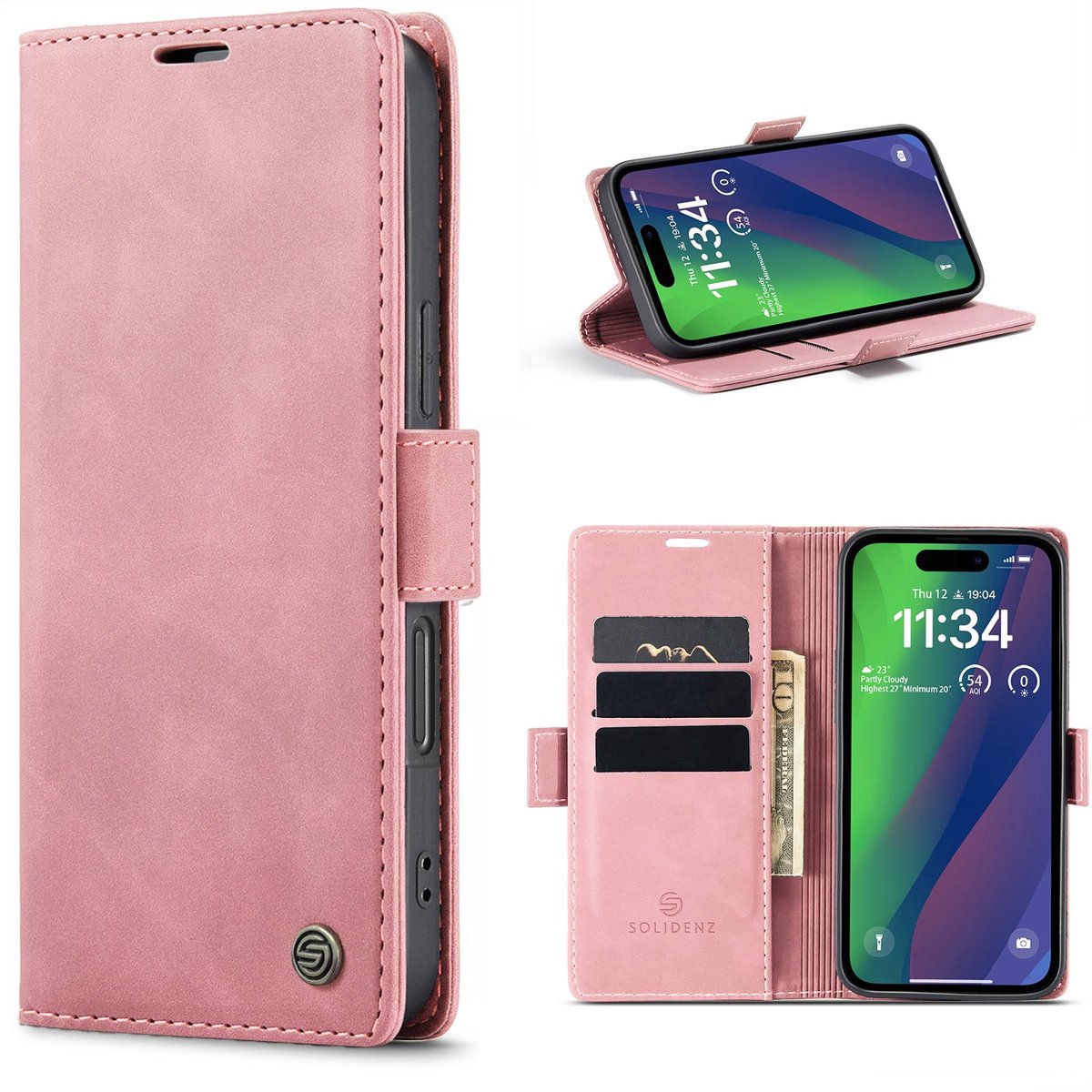 Solidenz Hoesje - Geschikt voor iPhone Air - Urban Book - Roze