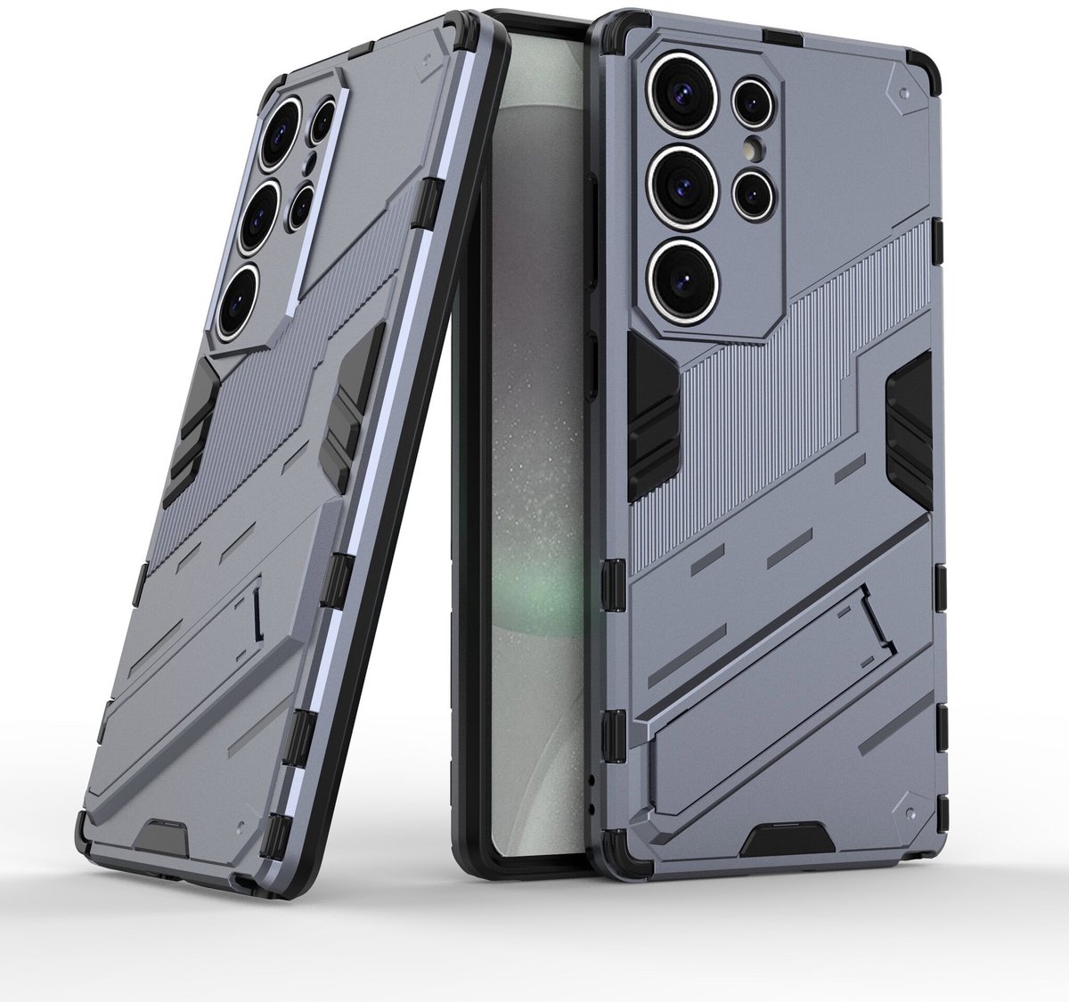 Solidenz StandGuard Xtreme geschikt voor Samsung Galaxy S25 Ultra hoesje - Grijs
