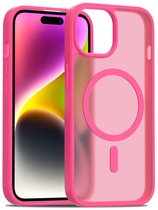 Solidenz Hoesje - Geschikt voor iPhone 15 - FrostMag Backcover geschikt voor MagSafe - Fel Roze