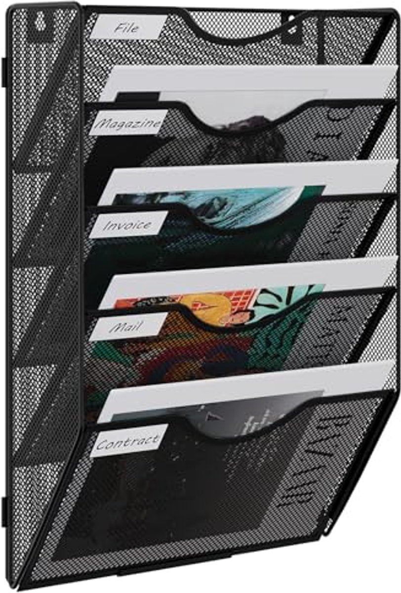 5-tier muur pocket organizer voor A4 documenten