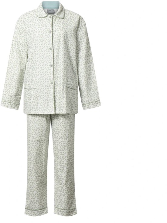 Lunatex - klassieke dames pyjama 641977 - flanel - green egg - maat L