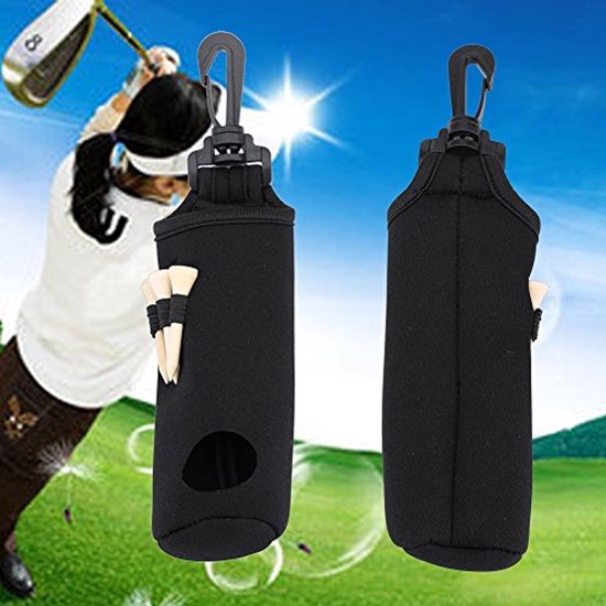 Golfbaltas met clip en accessoires - Draagbare tas voor golfthee en ballen van Merkloos — afbeelding 4