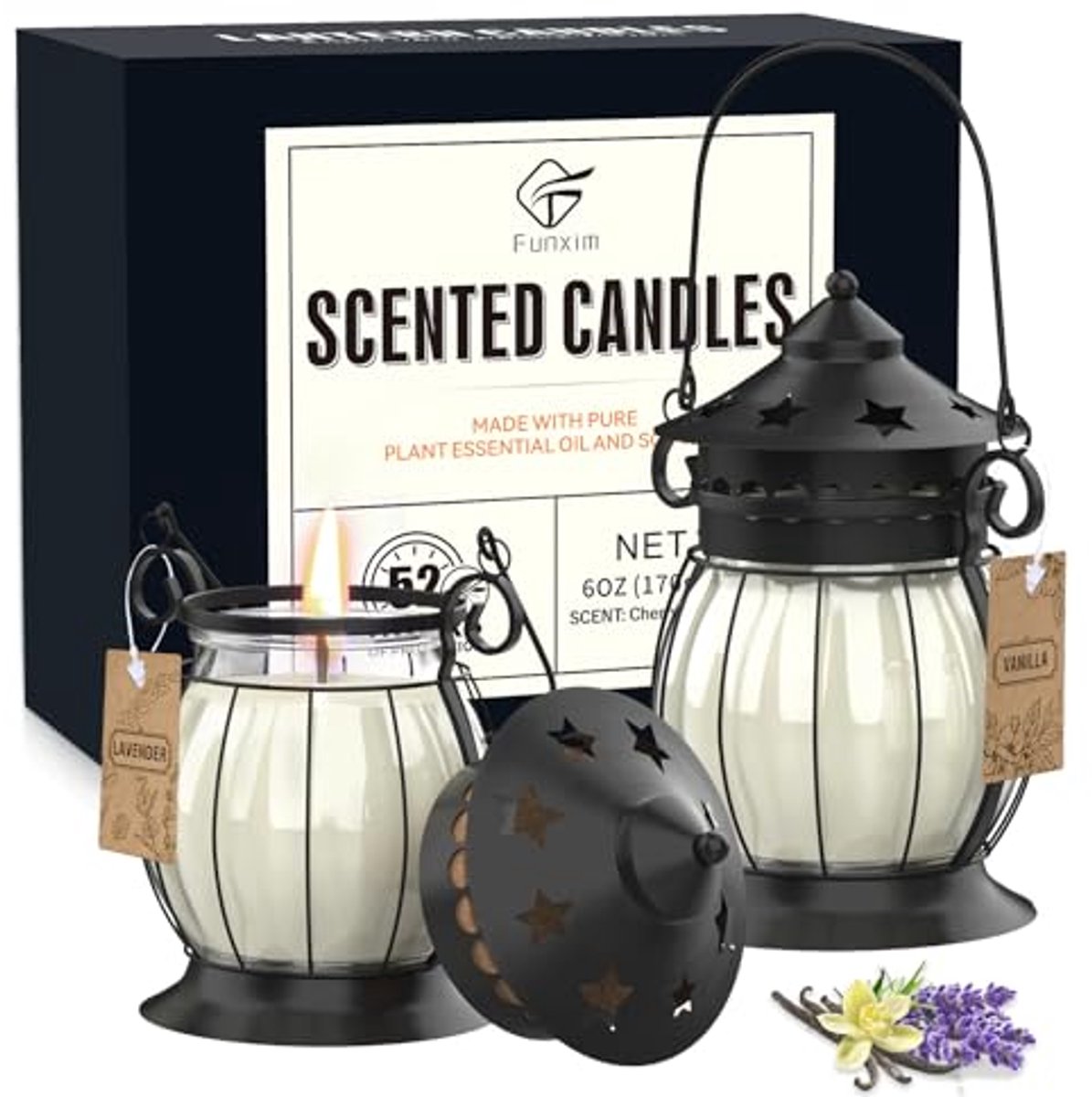 Aromatische Geurkaarsen Set van 2 - 170 ml Sojawas - Lavendel en Vanille voor Terras en Tuin