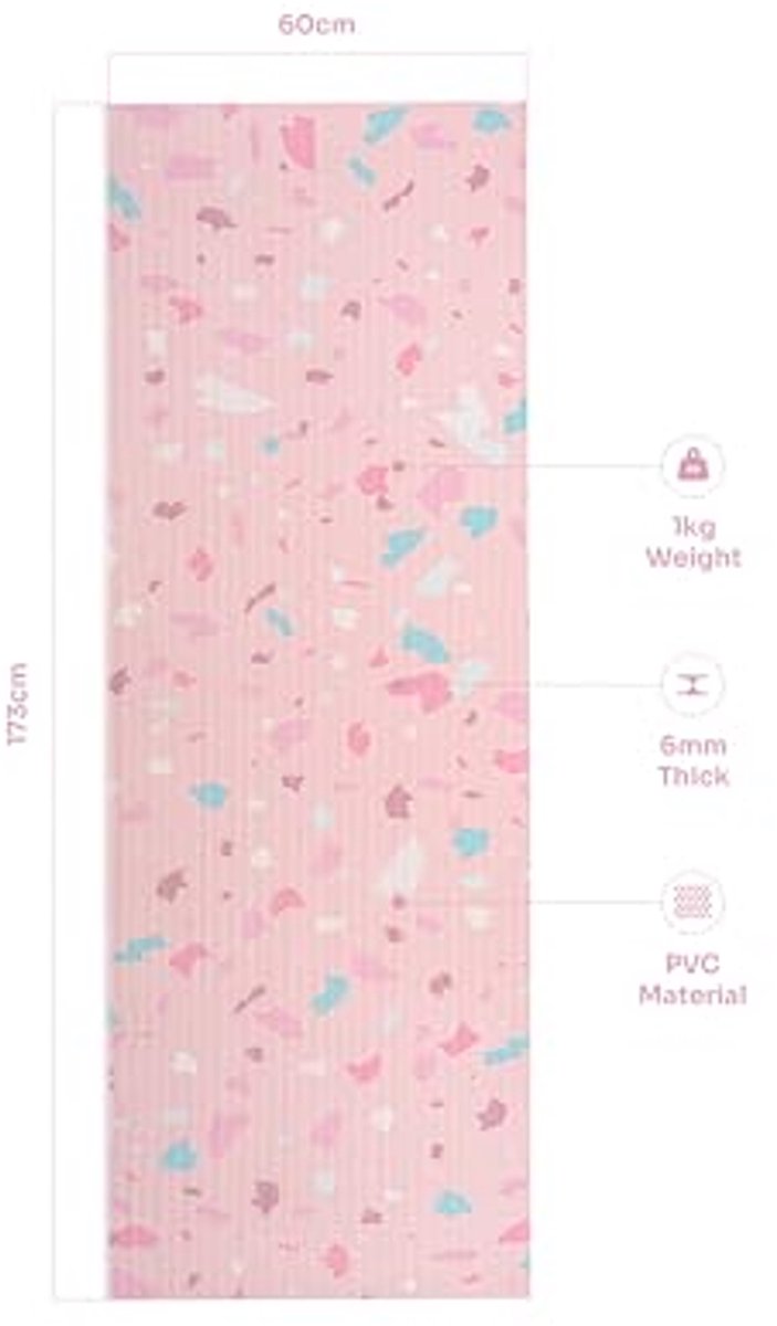 Yoga Mat - 6 mm Dikte Antislip Fitnessmat voor Yoga, Pilates, Meditatie en Reizen — afbeelding 4