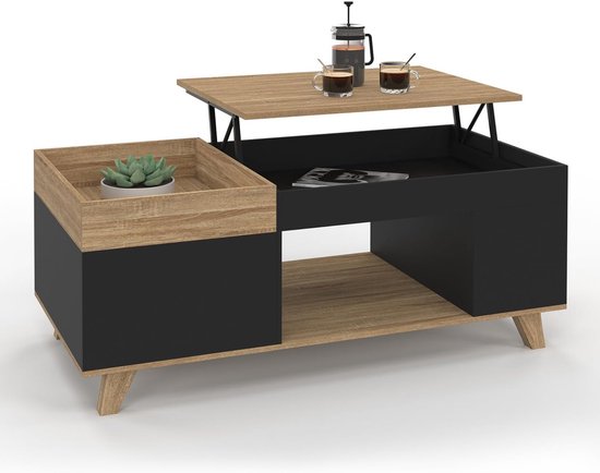 Ronde Salontafel Conrad Set van 2 stuks Faux Marmer - Goud