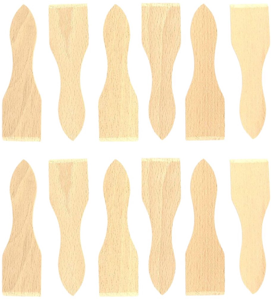 Set van 12 houten racletspatels 13 cm Fackelmann Wood Edition