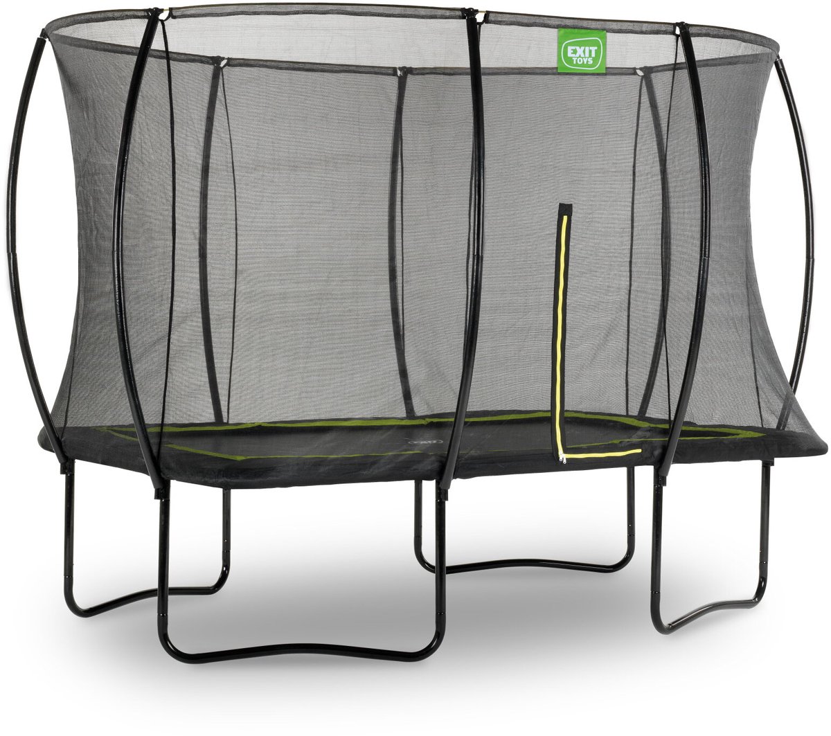 EXIT Silhouette Trampoline Rechthoek 244x366cm met Veiligheidsnet - Op Poten - Zwart